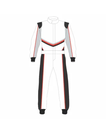 White Black Custom Kart Racing Suit