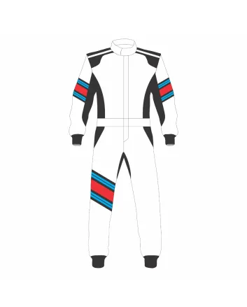 White Black Kart Racing Suit