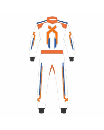 White Orange Navy Racing Suit