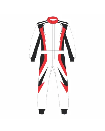 White Red Black Custom Kart Racing Suit