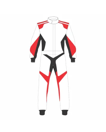 White Red Custom Kart Racing Suit