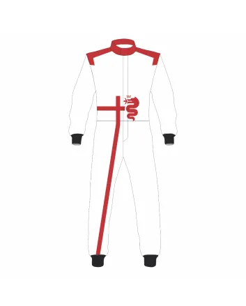 White Red Kart Racing Suit