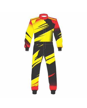 Yellow Black Red Kart Racing Suit