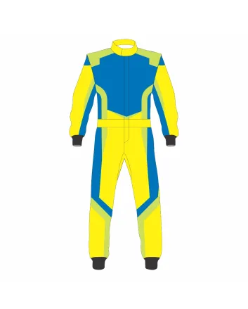 Yellow Blue Custom Kart Racing Suit